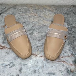 NWOT Khaki Mule Loafers